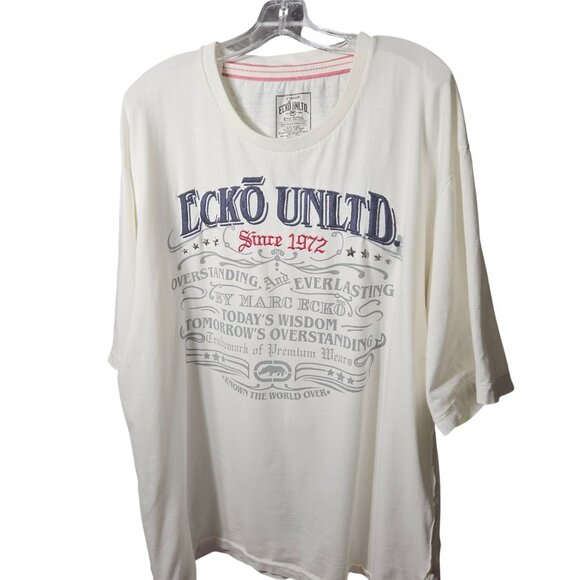 Ecko Unltd. Mens T-Shirt 3XL Off-White Graphic Tee By Marc Ecko 100% Cotton - Picture 1 of 5